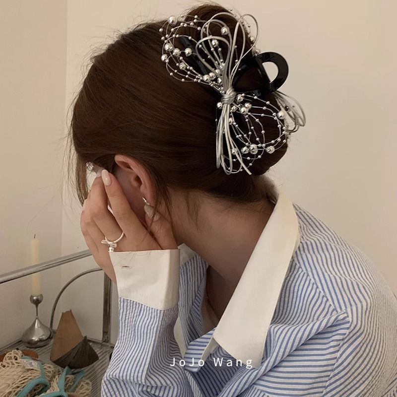 เงินดีในโบว์ Dafa Grasp ประณีต Grasp กิ๊บติดผมด้านหลังหัวผมเกาหลีอุปกรณ์เสริมผมเงินดีใน Bow Dafa Gra