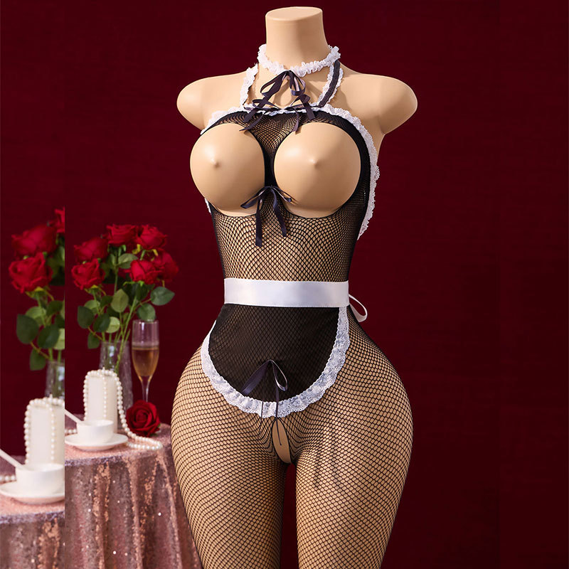 ชุดชั้นในเซ็กซี่สำหรับผู้หญิง แบบเปิดBraและFishnet ช่วยเพิ่มความเร้าใจ