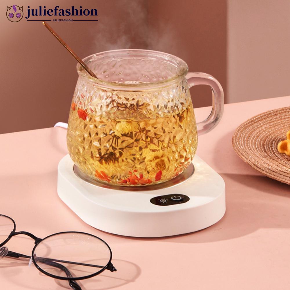 JULIEFASHION 55C USB แก้วไฟฟ้า Mat อุณหภูมิคงที่อัจฉริยะ Warm Coaster สําหรับกาแฟนมชา Office Home Of