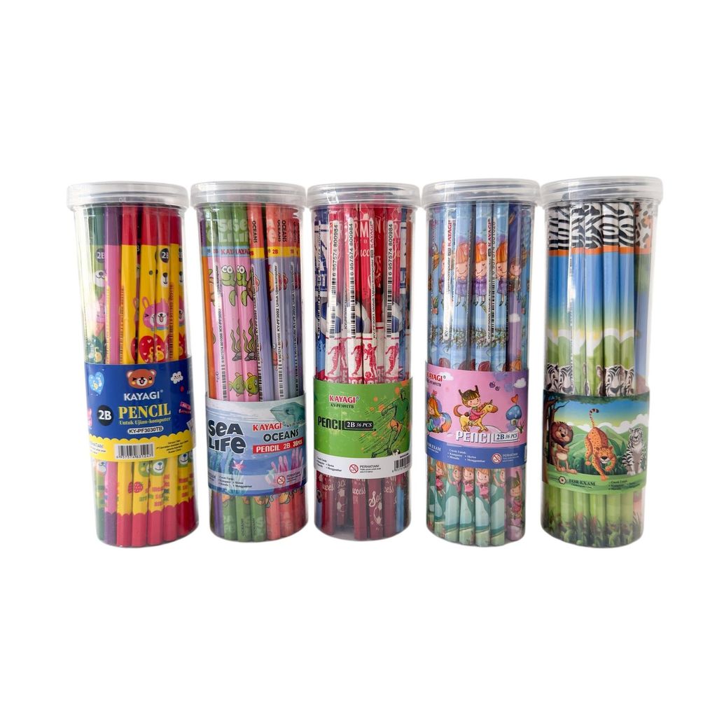 2B STICK PENCIL / TUBE PENCIL COTENTS 36, 50 ชิ้น / 2B WOODEN PENCIL