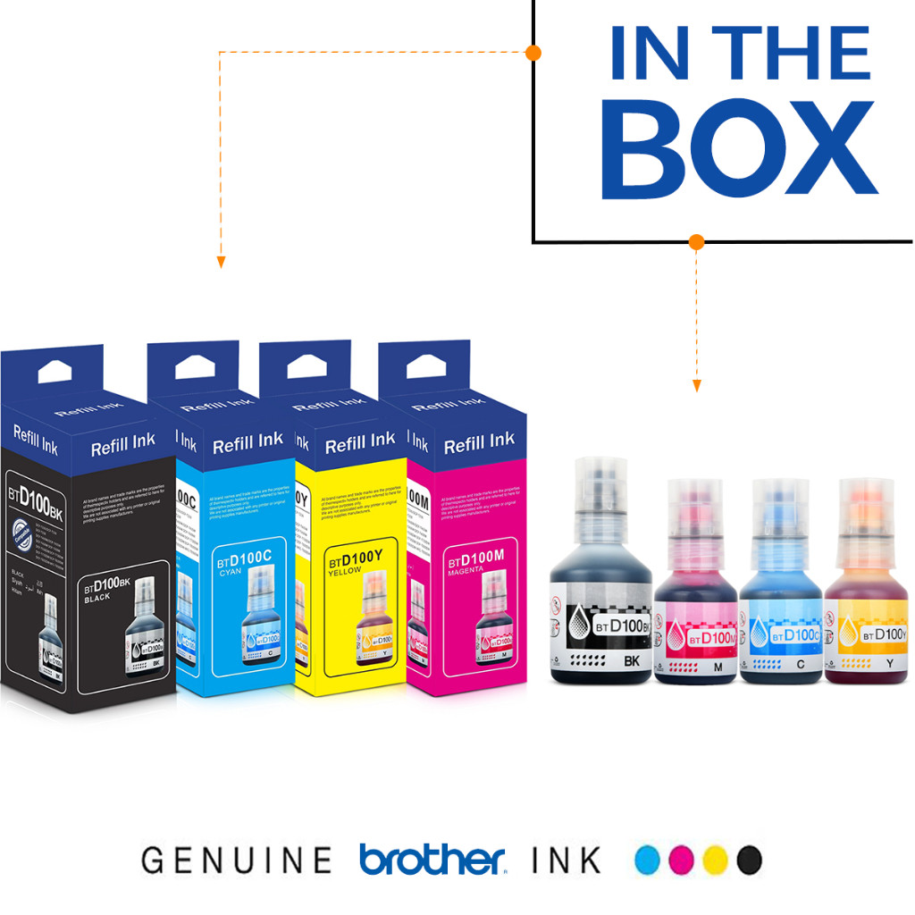 หมึก Brother BTD100BK สีดำ BT100 Inks Toners DCP-T430W T530DW T536DW T830DW 730DW T230 T236 T436W MF