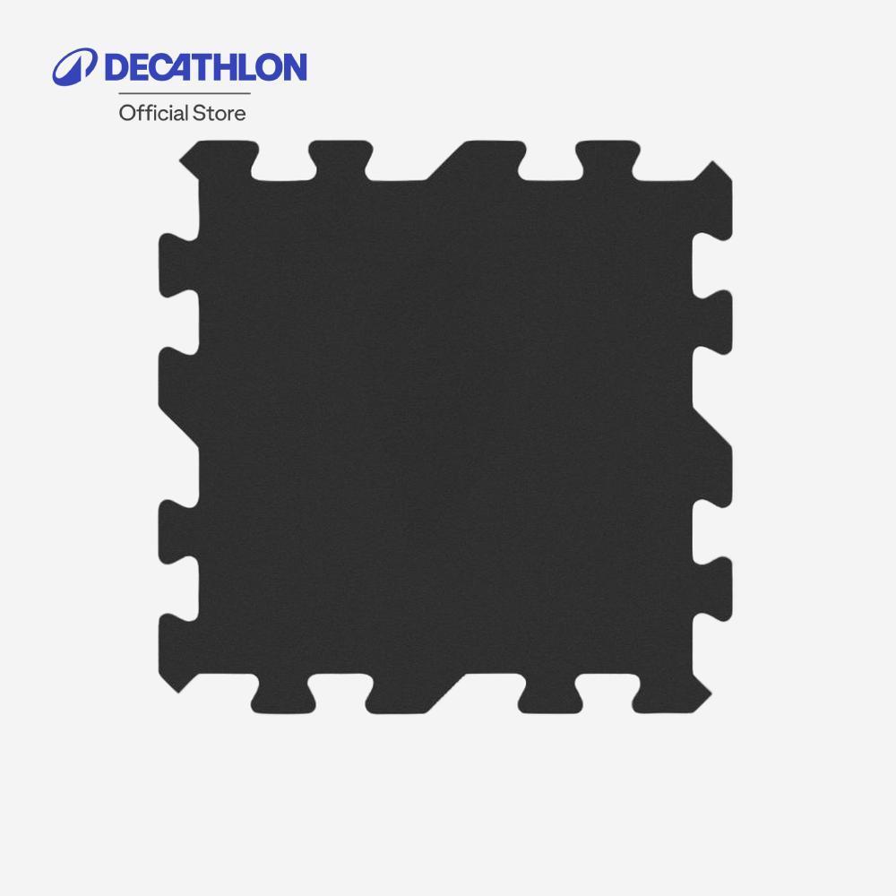 Decathlon 58 X 58 Cm Modular Weight Training Mat แผ่นรองสำหรับเวทเทรนนิ่งแบบถอดแยกได้ขนาด 58 X 58 เซนติเมตร - Black