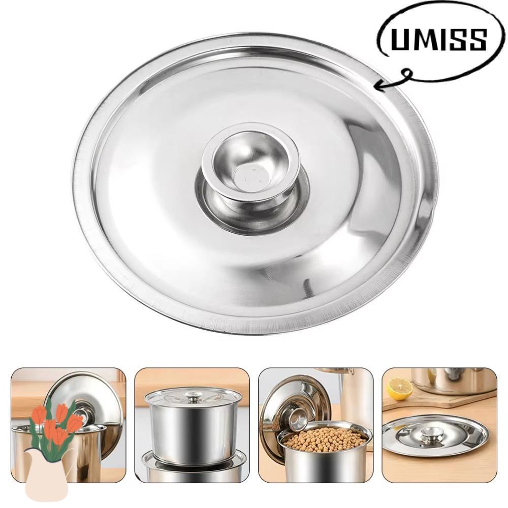 UMISS ฝาครอบหม้อกลม ฝาครอบกระทะซอส สแตนเลสแบบหนา ขนาด 10-24 ซม. อุปกรณ์ในครัว