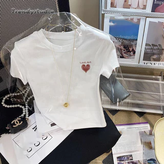 🌈พร้อมส่ง🌈 เสื้อยืดพิมพ์ลาย เสื้อครอปแขนสั้น ผ้าคัตคอน นิ่มใส่สบาย#แขนสั้น เสื้อน่ารัก100%Cotton T-shirt เสื้อยืดผู้หญิง
