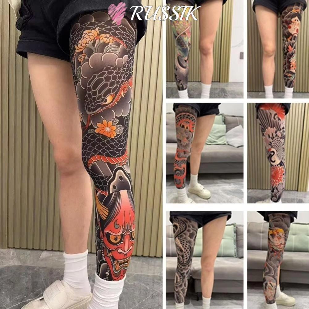 ถุงเท้าสักปลอม แบบยางยืด พิมพ์ลายเก๋ สำหรับการขี่จักรยานและขับรถ