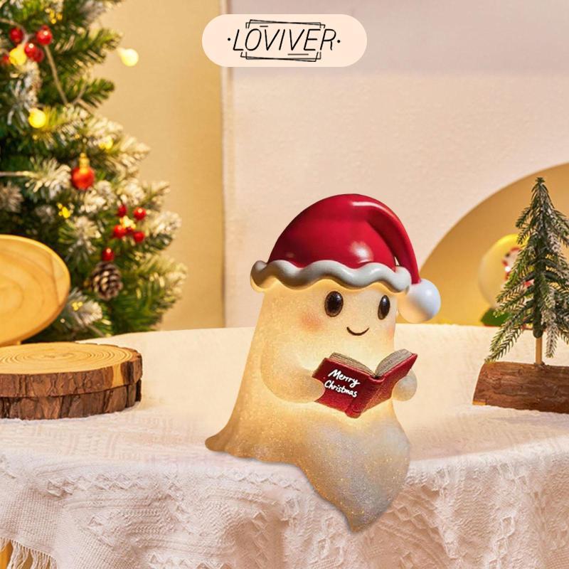 LOVIVER ผีอ่านหนังสือโคมไฟ นํา ไฟกลางคืนฮาโลวีนตกแต่งโต๊ะกลาง15เซนติเมตรสูงโคมไฟตกแต่งสําหรับเตาผิง