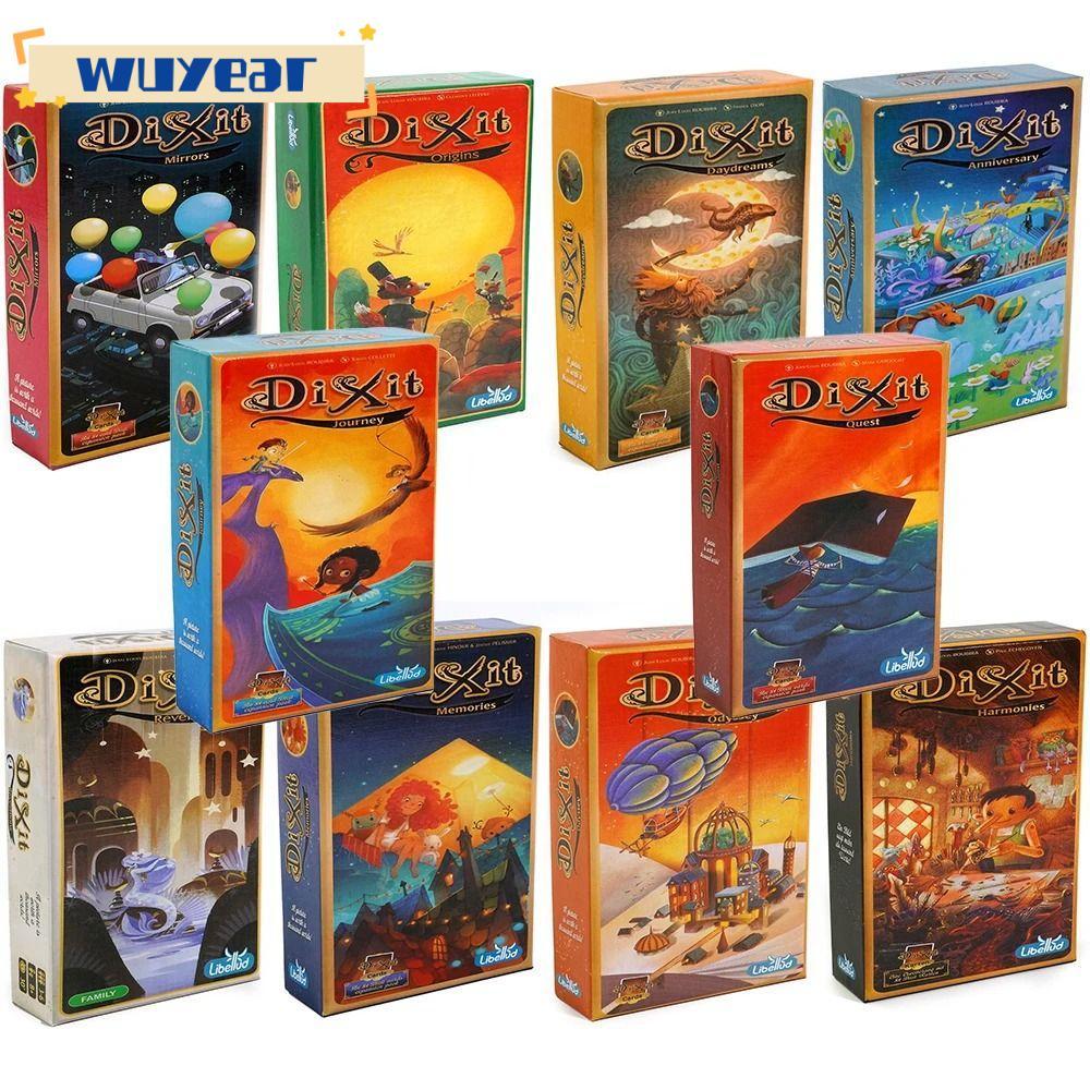 WUYEAR 1 กล่อง Dixit Expansion Pack,เพื่อนเล่นCamping Party Board Game Card,ทนทาน Strategic English 