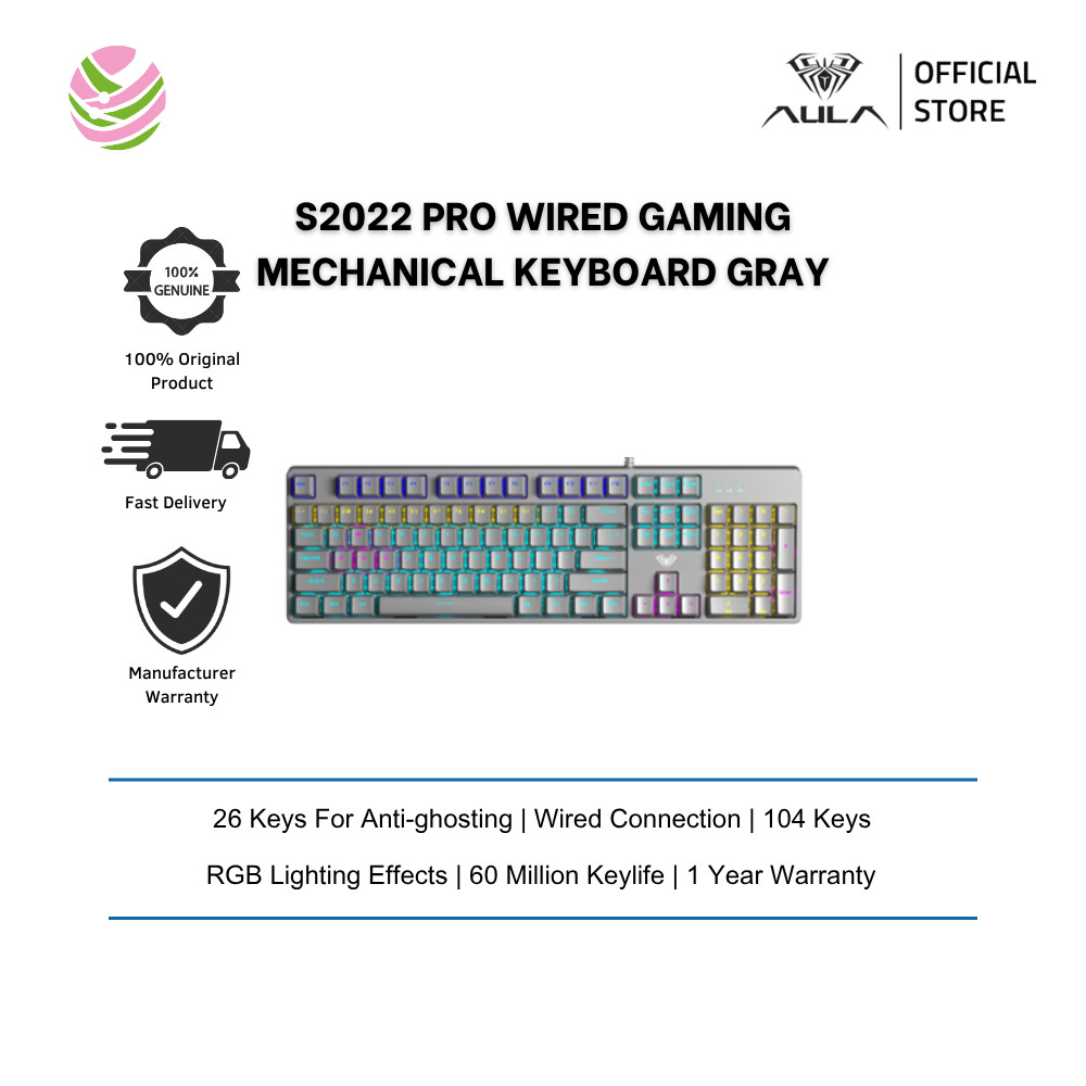 aula S2022 PRO เมาส์คีย์บอร์ดกลไกแบบมีสาย