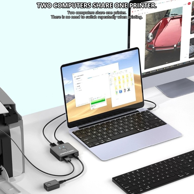 ANN USB3 0 Switcher Bidirectional Sharing Switcher อะแดปเตอร์ USB Switcher 2 คอมพิวเตอร์สําหรับคีย์บ