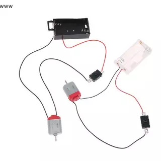 Cod ชุดมอเตอร์130สีขาวพร้อมกล่องเก็บแบตเตอรี่2xAA 16500 rpm, ชุดโมเดลมอเตอร์ไฟฟ้าขนาดเล็ก DIY