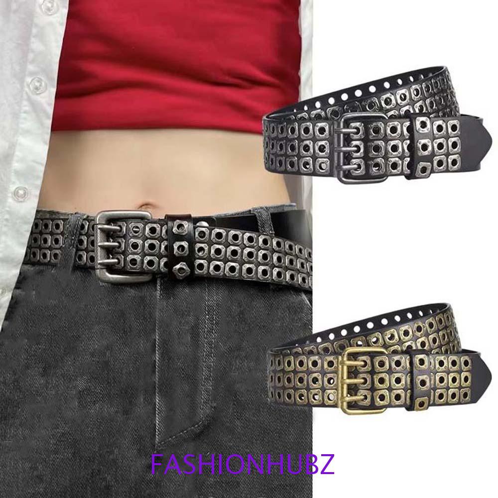 แฟชั่นฮับ พังก์สไตล์ หมุดย้ํา เข็มขัด,โลหะผสมขาหัวเข็มขัดเข็มขัดอุปกรณ์เสริมโกธิคสายรัดเอว,เข็มขัดหมุดสําหรับผู้ชายกางเกงยีนส์เข็มขัดทุกการแข่งขันขนาดบวกกว้างเข็มขัดส