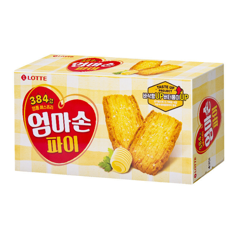 เกาหลีนําเข้า Lotte Mother Hand Pie 127g Melaleuca Honey Butter Flavour Creamy Crispy Biscuits Casua