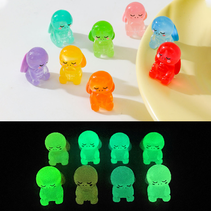 10ชิ้น/ล็อตMulticolorsเต่าส่องสว่างMiniaturesเรซิ่นเครื่องประดับสัตว์Fairyตกแต่งสวนMicroภูมิทัศน์