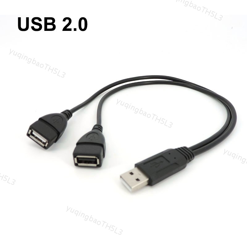 30 ซม.USB 2.0 USD 1 ปลั๊กชาย 2 ทิศทางหญิง Splitter ซ็อกเก็ต USB 2.0 สายไฟข้อมูลสายแหล่งจ่ายไฟเชื่อมต