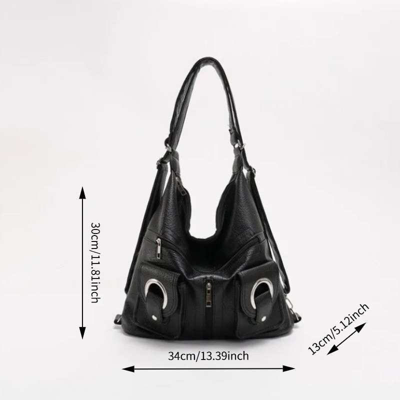 TRENDY POUCH  กระเป๋าซิปที่เรียบง่ายและมีสไตล์ PU tote bag กระเป๋าเป้สะพายหลังความจุขนาดใหญ่สําหรับเดินทางอเนกประสงค์ ราคา ถูกที่สุด ดีลบีเคเค แกลเลอรีภาพที่ 3