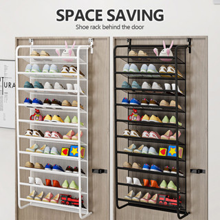 ชั้นวางรองเท้าแบบติดผนังหลายชั้นพร้อมประตูหลังตู้เก็บรองเท้า…