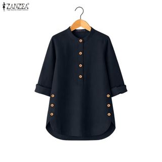 ZANZEA ชุดลำลองผู้หญิงสไตล์เกาหลี มีกระดุมครึ่งตัว แขนยาว 3/…