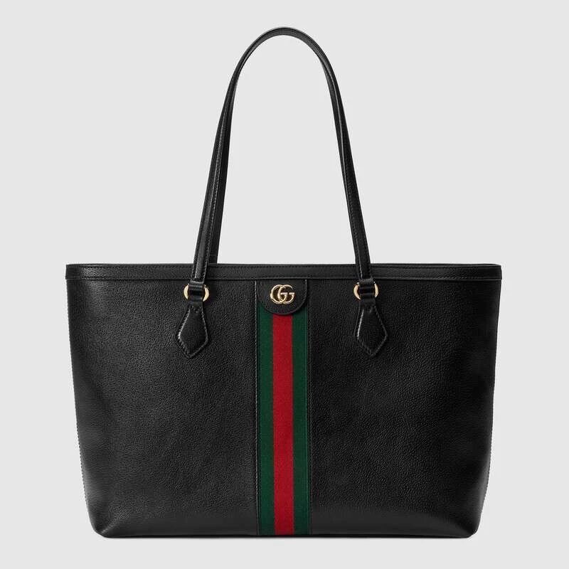 Gucci Large Size Shopping Bag GG Pattern and Striped Ribbon Mommy Bag