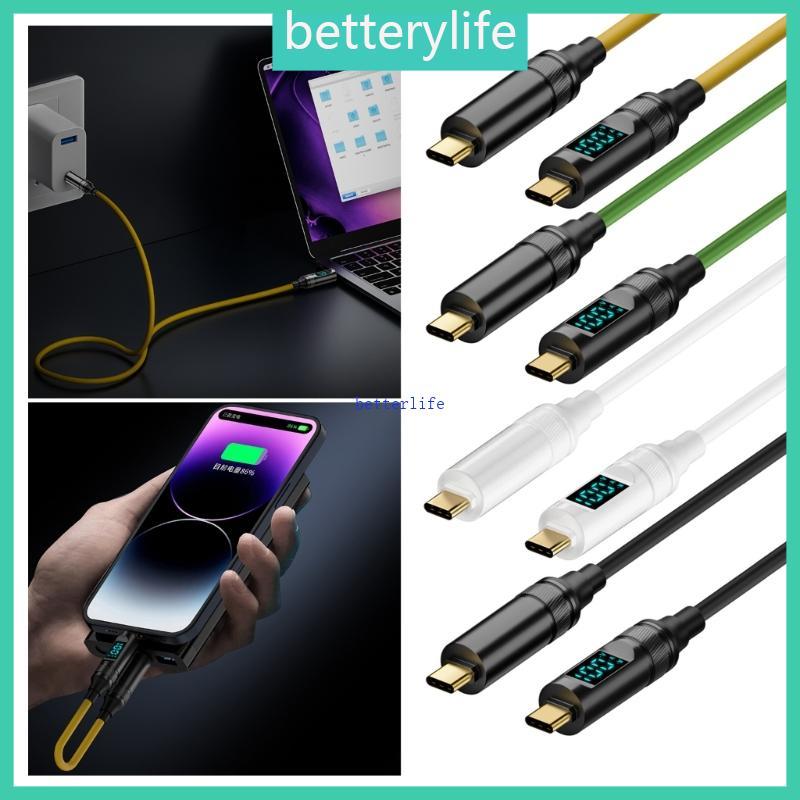 BTF สาย Type C คู่ PD100W 100W ชาร์จพร้อมหน้าจอแสดงผล 8K Video Transfer