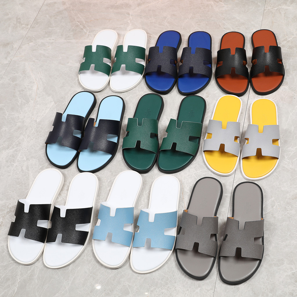 Bpw59870 Hermess Izmir Leather Slides Sandals จัดส่งรวดเร็วสไตล์ใหม่ต้องมี