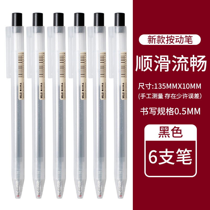 Japan-MUJI-Gel-Press Pen-Quick-drying. เรียบ จับถนัดมือ-0.5มม