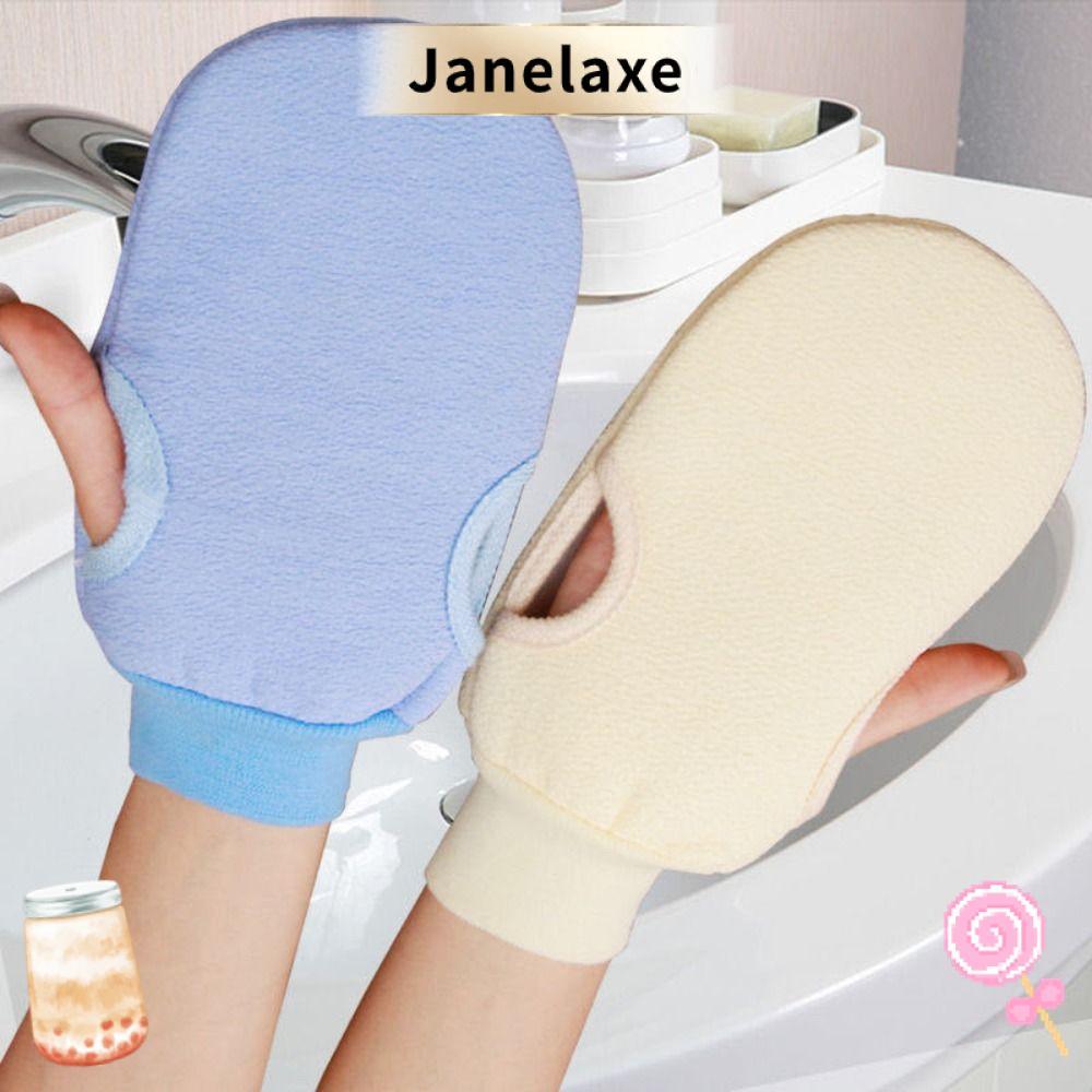 JANELAXE ถุงมืออาบน้ําขัดผิว, ถุงมืออาบน้ําขัดอาบน้ํา Body Rub, ถุงมือขัดผิวกายผิวเรียบเนียน Extreme Comfort