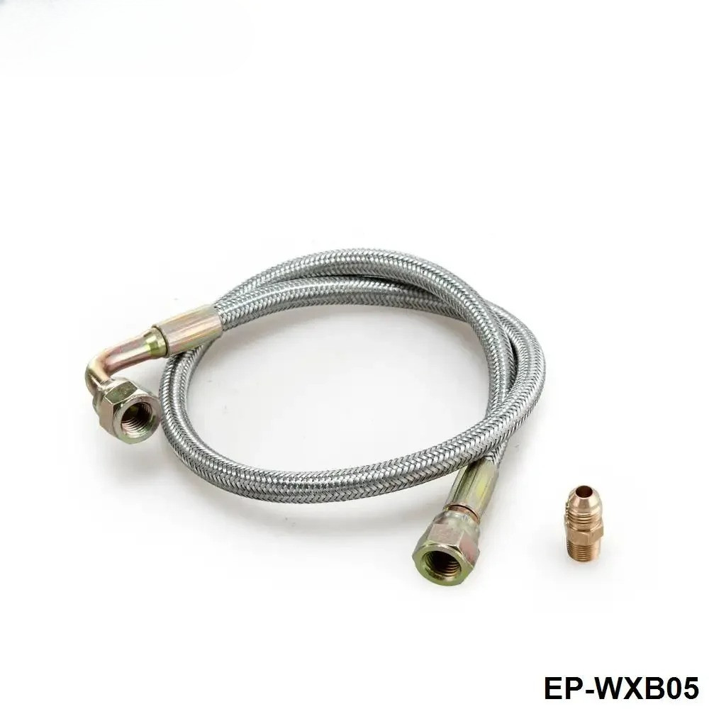 24 "Turbo Oil Feed Line Kit Oil Return Line Kit Replacement สําหรับ T3/T4 Turbocharge 90 องศา