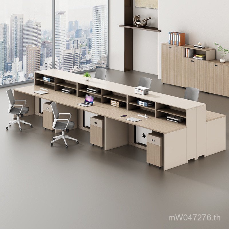 รวมตําแหน่งเฟอร์นิเจอร์พนักงานใหม่พนักงานคอมพิวเตอร์สี่หกที่เรียบง่ายโต๊ะเก้าอี้ที่ทันสมัยอินไลน์สํา