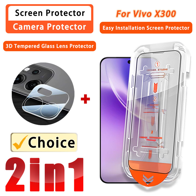 2 IN 1ฟิล์มแก้วVivo X300 สําหรับVivo X300 Pro X200 Pro Mini X200 FE X200s 5G 4G 3Dฟิล์มแก้วเลนส์Prot