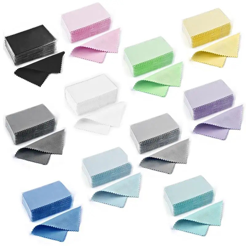 10*6.5cm/8*8cm 50pcs Silver Clean Polishing Cloth Soft Clean Wipe Wiping Cloth For Necklaces Rings J