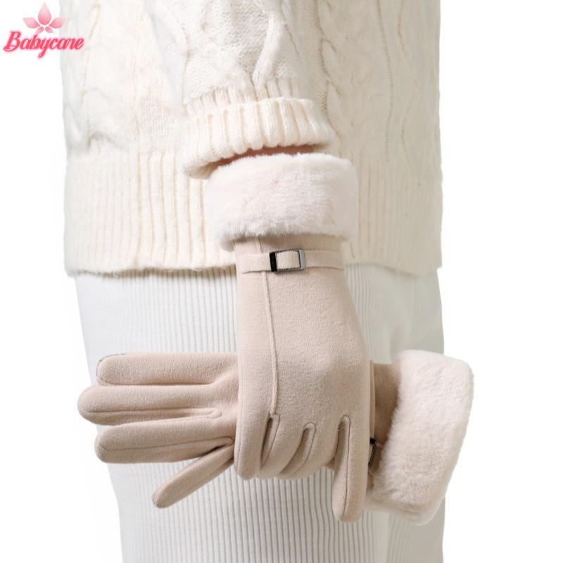 BYCE> ถุงมือแฟชั่นฤดูใบไม้ร่วงฤดูหนาวน่ารักFurry Warm Mitts Full Finger Mittensผู้หญิงกีฬากลางแจ้งหญิงถุงมือหน้าจอสัมผัสถุงมือใหม่