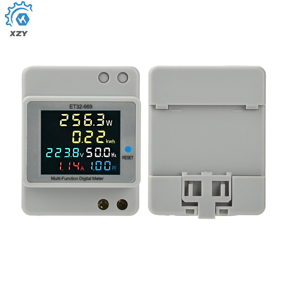 ET32-669 AC40.0-300.0V 100A DIN-Rail Mounted Digital Multi-Function Single-Phase Energy Meter แรงดัน