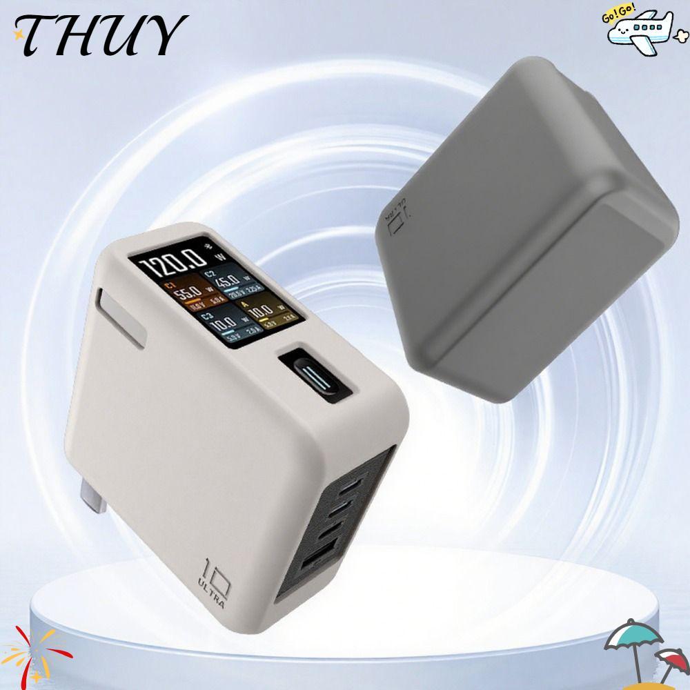 THUY ซิลิโคน, กันกระแทกสีทึบป้องกัน, กระเป๋าพกพากันฝุ่นแบบพกพาสําหรับ CUKTECH 10 Ultra GaN Charger 1