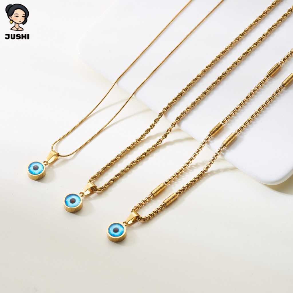 สร้อยคอสแตนเลส Twisted Chain กันภัย charm ขนาดเล็ก สวยงาม เป็นของขวัญสำหรับผู้หญิง และยัง hypoallergenic อีกด้วย