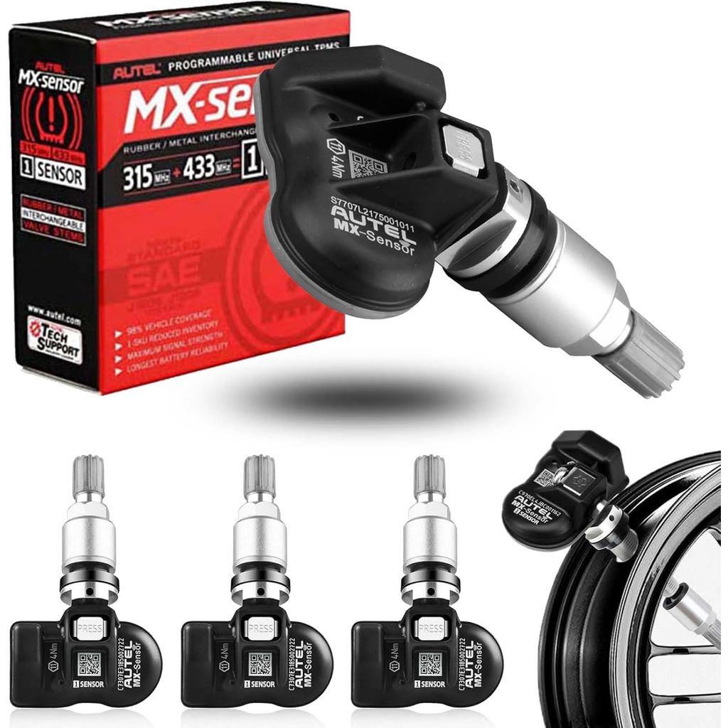 Autel เซ็นเซอร์ TPMS เซ็นเซอร์ MX 4pcs เซ็นเซอร์ยางสากลความถี่คู่ 315MHz/433MHz Autel MX Sensor ก้าน