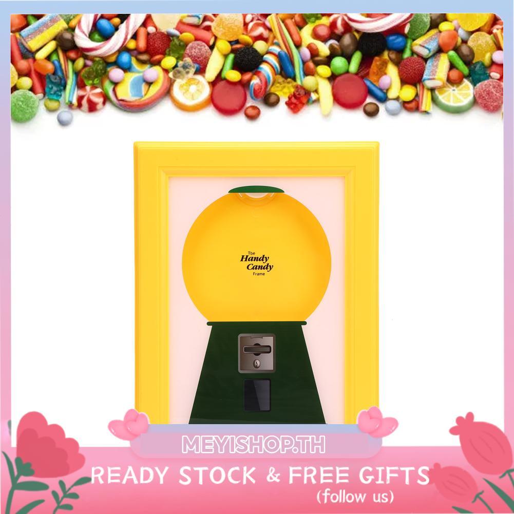 meyishop Handy Candy Frame Gumball Machine ในรูปเครื่องจ่ายแบบติดผนังพร้อมที่จับแบบดึง
