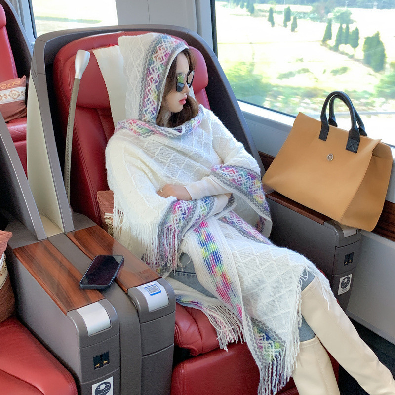 Casual Shawl & Poncho ออกแบบเฉพาะ ลายแบบมืด สบายๆ สำหรับอากาศเย็น