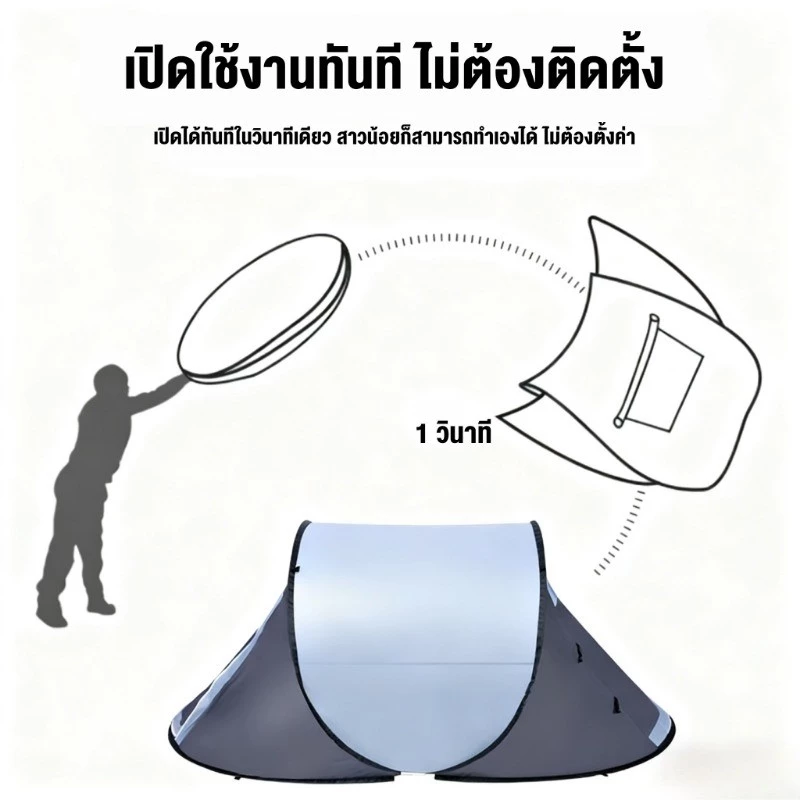เต็นท์แคมป์ปิ้ง เดินป่า กางอัตโนมัติ สำหรับ 1-2 คน thumbnail 7