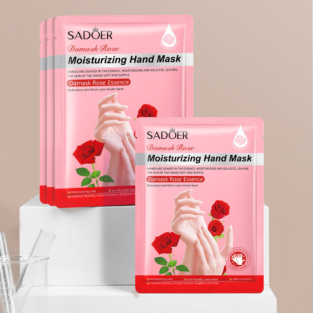 SADOER นมแพะ Niacinamide Smoothing Hand Mask Moisturizing Moisturizing Skin Rejuvenating Hand Mask ม