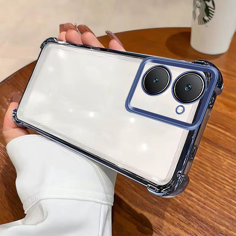 เคส vivo y03t เคส vivo y03 y18 y18e เคส เคสโทรศัพท์เคลือบด้วยไฟฟ้าป้องกันการตกสี่มุม