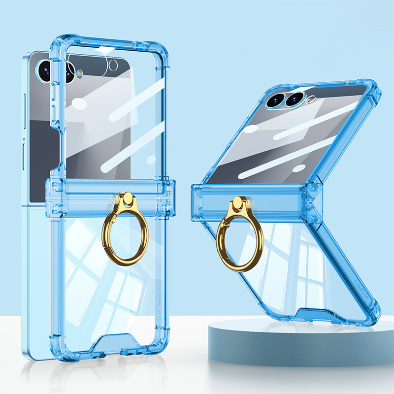 สําหรับเคสโทรศัพท์ Samsung Galaxy Flip 7, Flip 7 ถุงลมนิรภัยแหวนยึดปลอกโปร่งใส Flip 7 เคสกันกระแทก - รูปที่ 4