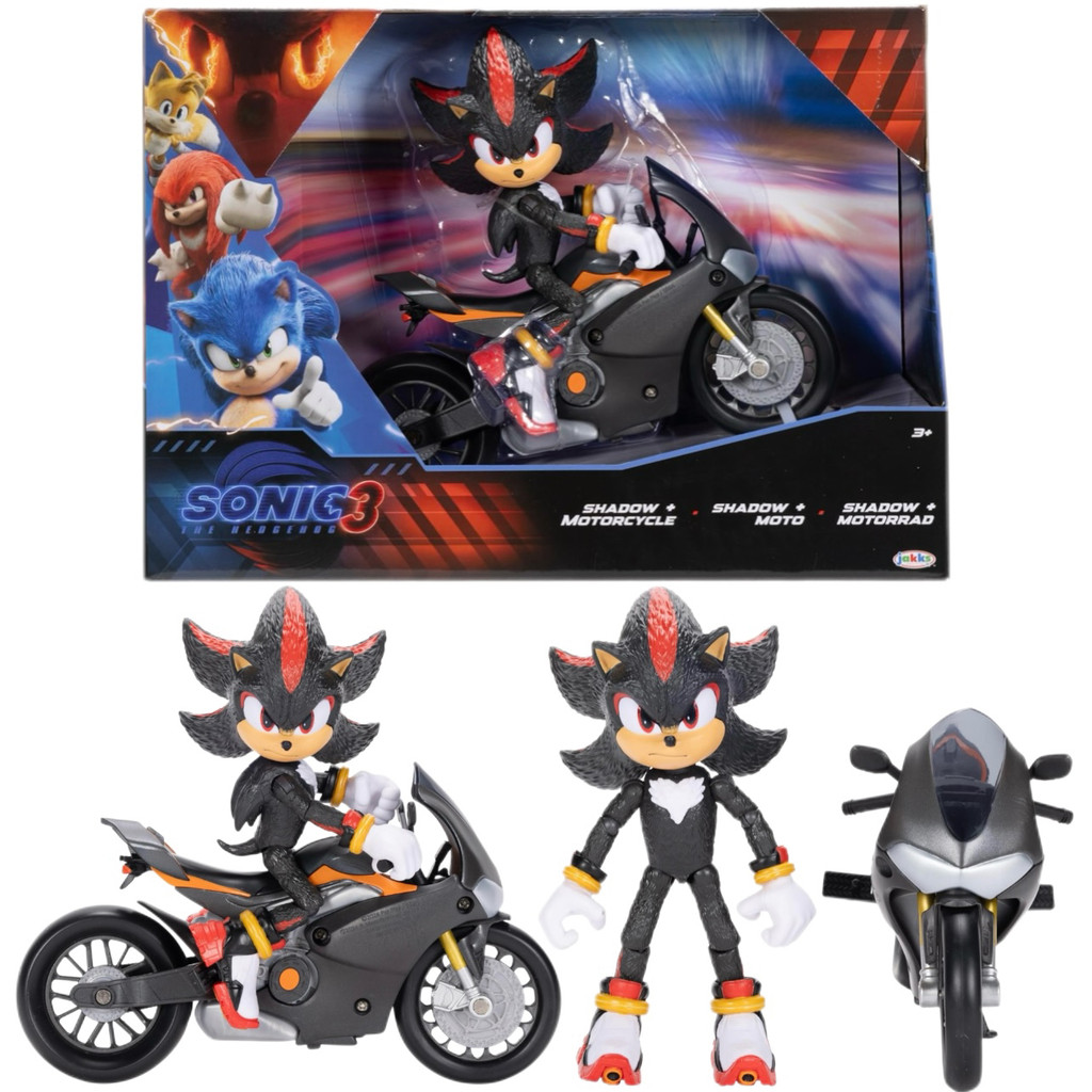 JAKKS Sonic 3 The Hedgehog The Hedgehog Sony Kright Shadow Shadow รูปรถจักรยานยนต์