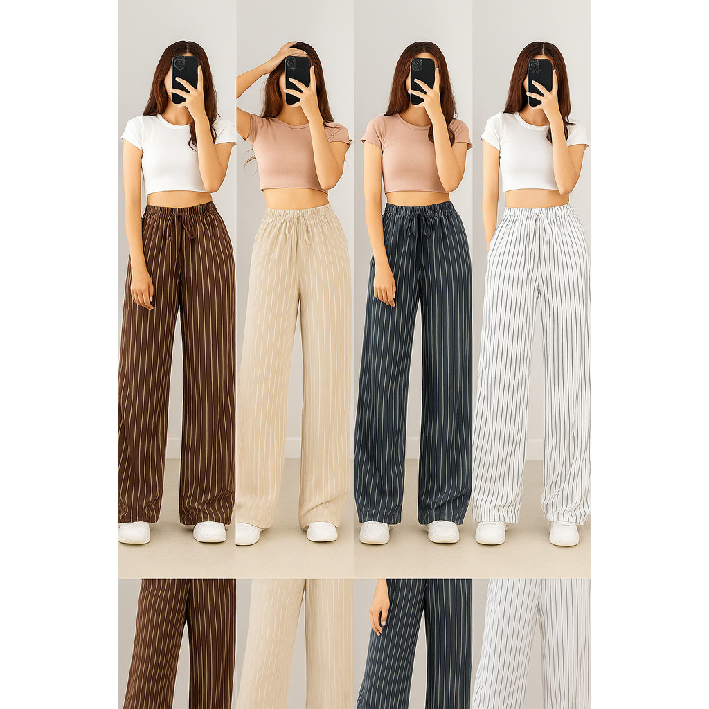 KATUN DOLLAR - ZJD ALMERA STRIPE PANTS CAN BE USED FOR CURRET DAILY OUTFITS / EVERYDAY PANTS กางเกงผ