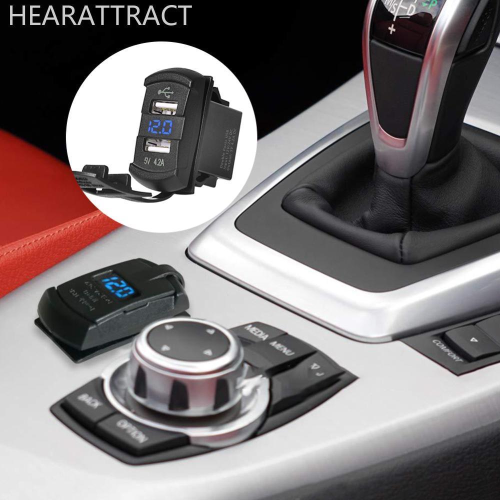 HEARATTRACT 5V 4.2A Universal LED Car Charger Dual USB Switch สําหรับเรือ UTV ATV O1S6