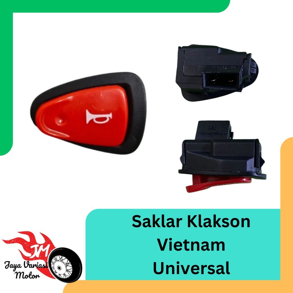 TOMBOL MERAH 3 Pin Horn Switch / Socket Model Vietnam Red Universal Motorcycle HONDA