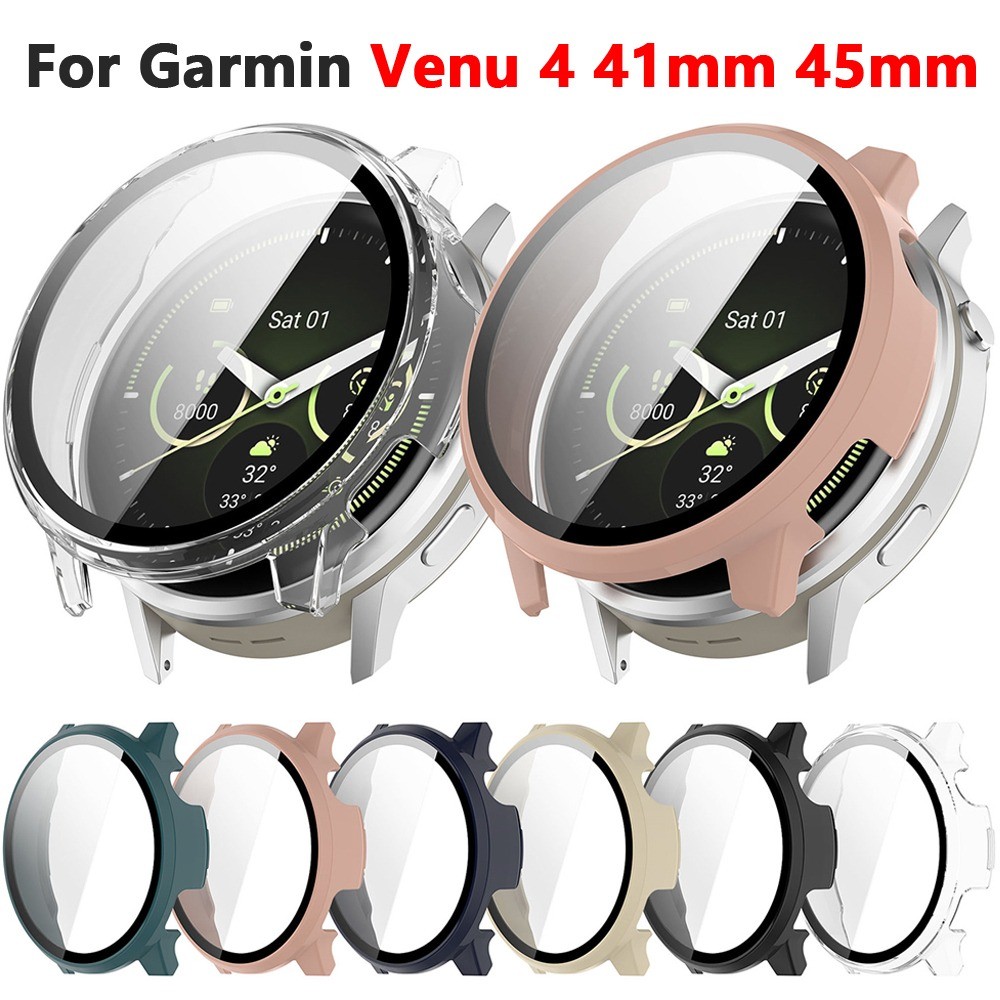 ฟิล์มกันรอย + เคสสําหรับ Garmin Venu 4 41 มม. 45 มม. ป้องกันหน้าจอฝาครอบเชลล์