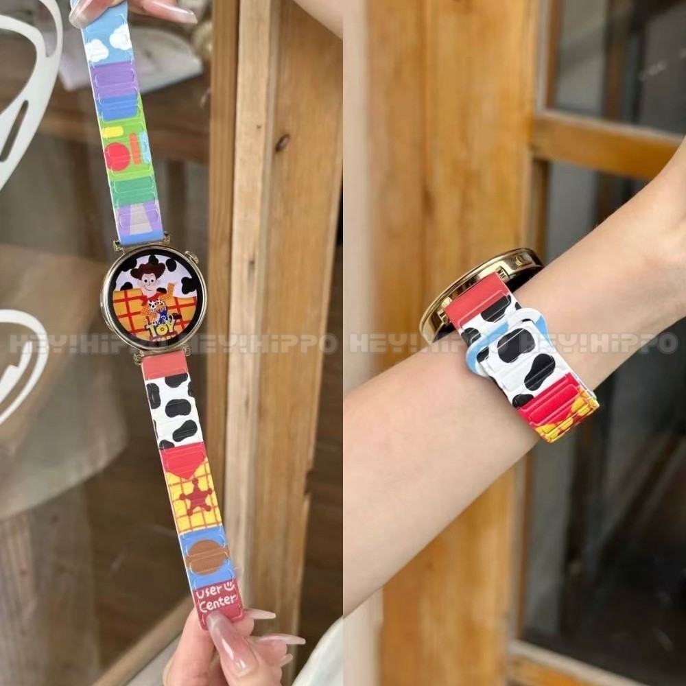 สายซิลิโคนแม่เหล็กการ์ตูนน่ารักและขี้เล่นเหมาะสําหรับ Huawei Watch GT5/5pro/GT4/GT3/watch4/3/pro