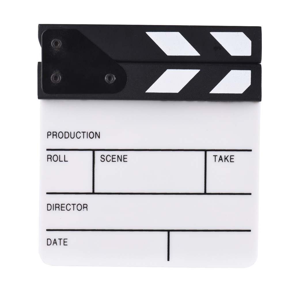 Action Cut Board Andoer อะคริลิคฟิล์ม Clapboard แห้งขนาดกะทัดรัด TV Movie Director ฉาก Clapper Slate