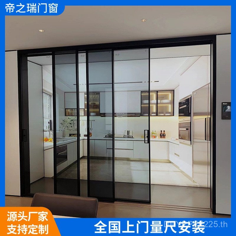 Minimalist Pocket Door Perfect Kitchen ประตูบานเลื่อนระบบ OPK ระบบประตูบานเลื่อนอลูมิเนียม OPK MYMR