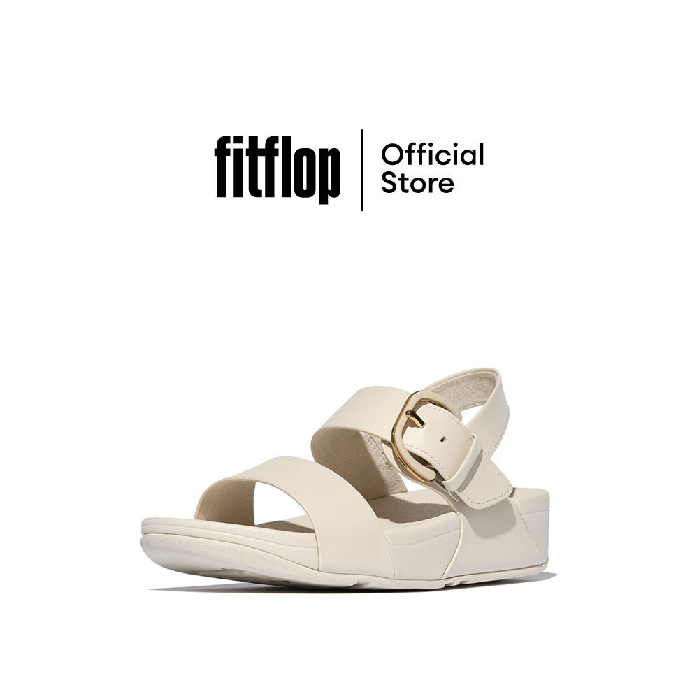 FITFLOP LULU RESIN-BUCKLE BACK-STRAP รองเท้าแตะแบบรัดส้นผู้หญิง รุ่น JE7-A99 สี BEIGE